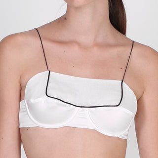 Soutien-gorge bandeau à armatures en coton bio et soie naturelle