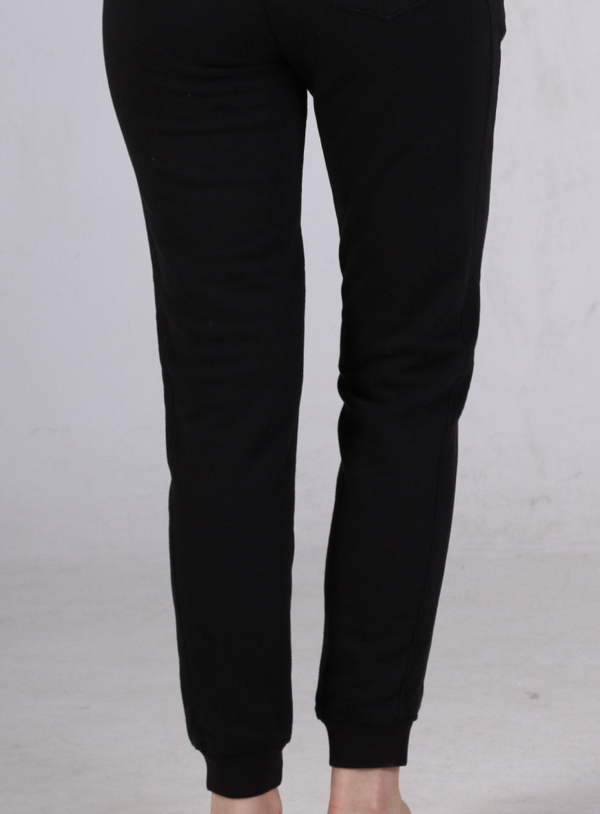 Pantalon en jersey de coton bio coupe confort bande ceinture contrastée